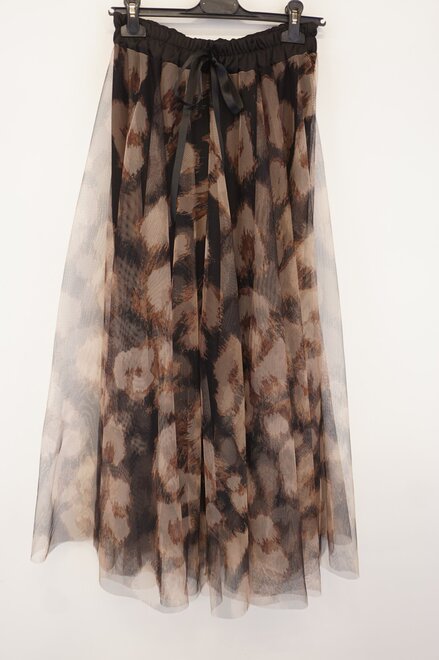 Garde-robe - Lange Rok - Zwart-beige