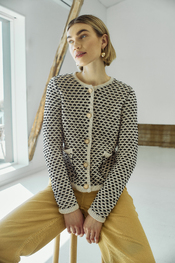 Free/quent - Gilet - Ecru-zwart