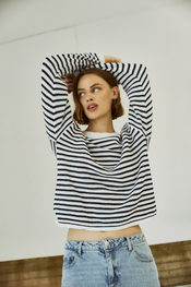 Free/quent - Pull - Marine-ecru