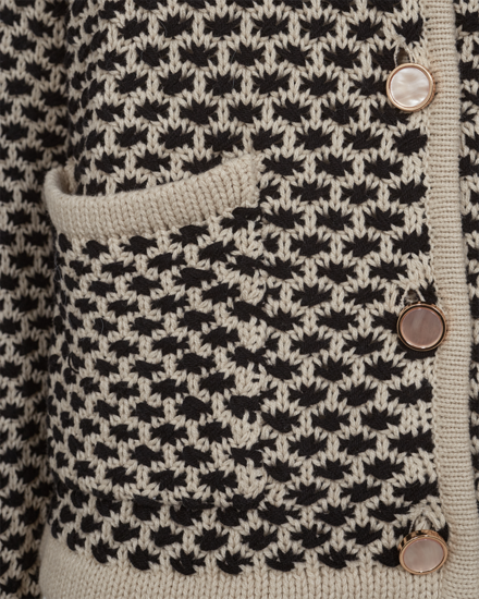 Free/quent - Gilet - Ecru-zwart