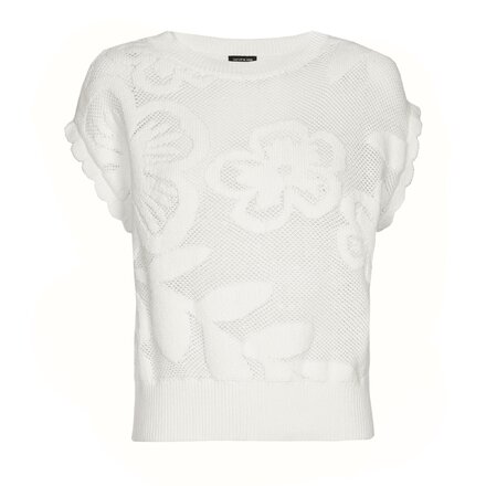 Caroline Biss - Top - Wit-roze