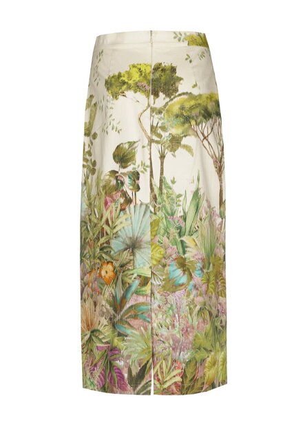 Caroline Biss - Halflange Rok - Groen-ecru