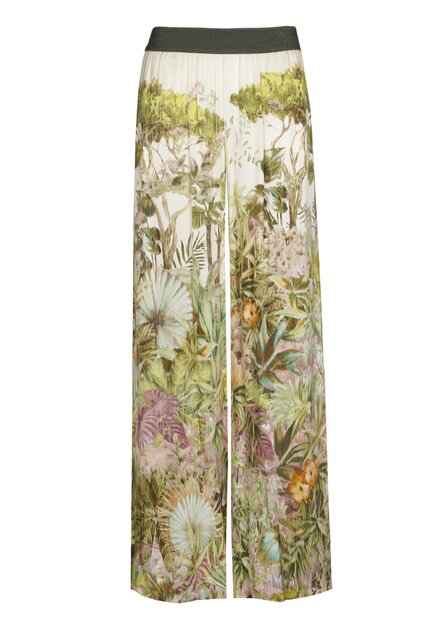 Caroline Biss - Lange Broek - Groen-ecru