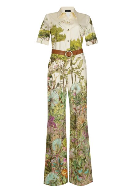 Caroline Biss - Jumpsuit - Groen-ecru