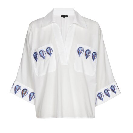 Caroline Biss - Blouse - Wit-blauw