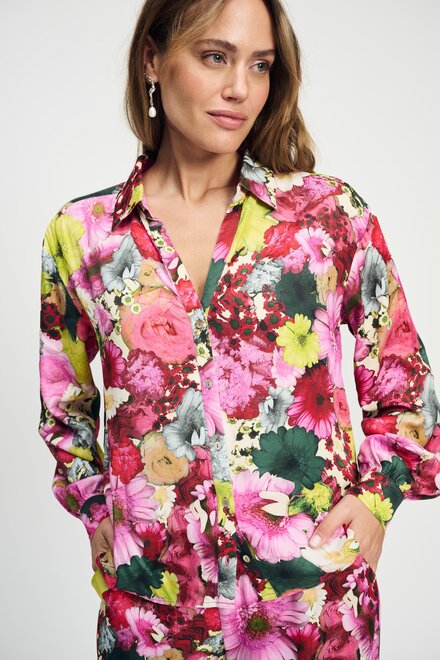 Pom Amsterdam - Blouse - Groen-roze