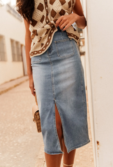 Garde-robe - Halflange Rok - Jeans