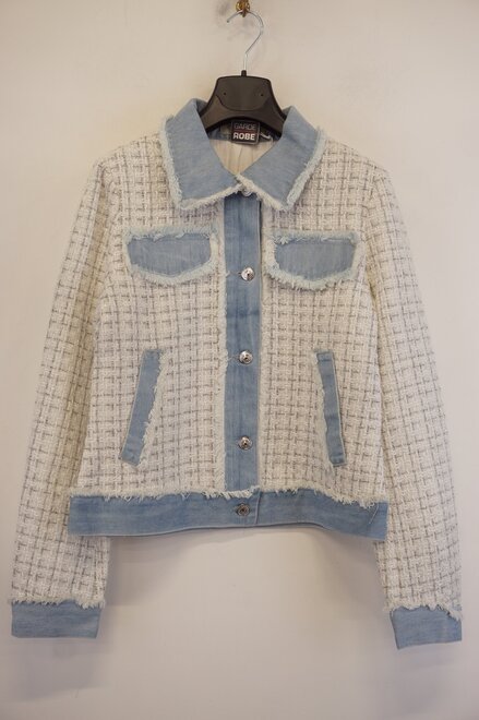 Garde-robe - VEST - Ecru-blauw