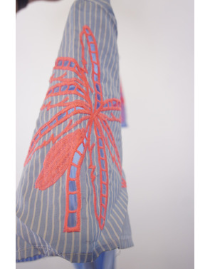 Garde-robe - Lang kleed - Blauw-roze