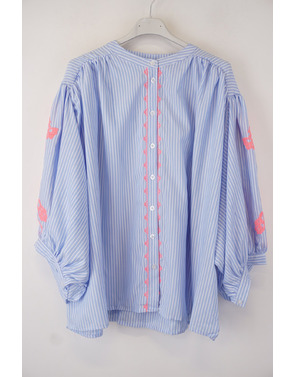 Garde-robe - Blouse - Blauw-roze