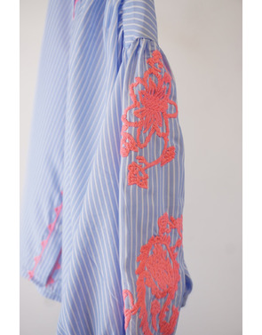 Garde-robe - Blouse - Blauw-roze