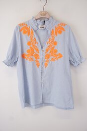 Garde-robe - Blouse - Blauw-roze
