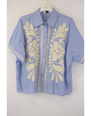 Garde-robe - Blouse - Blauw-beige