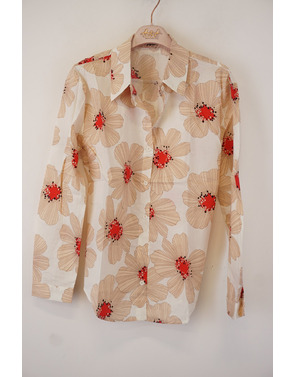 Garde-robe - Blouse - Beige-rood