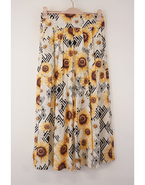 Garde-robe - Halflange Rok - Zwart-geel