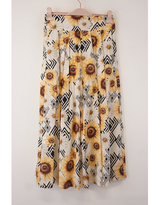 Garde-robe - Halflange Rok - Zwart-geel