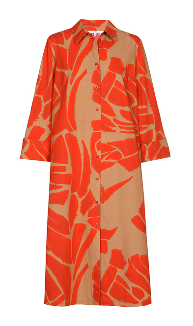 Xandres - Lang kleed - Beige-rood