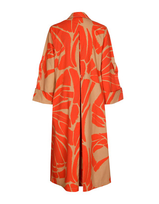Xandres - Lang kleed - Beige-rood
