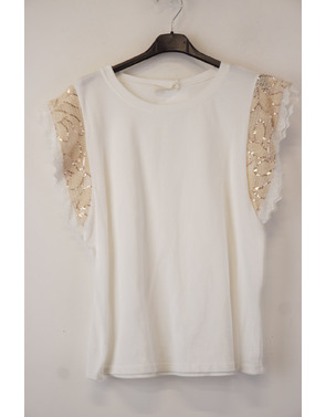 Garde-robe - T-shirt - Beige-wit