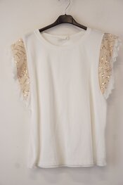 Garde-robe - T-shirt - Beige-wit