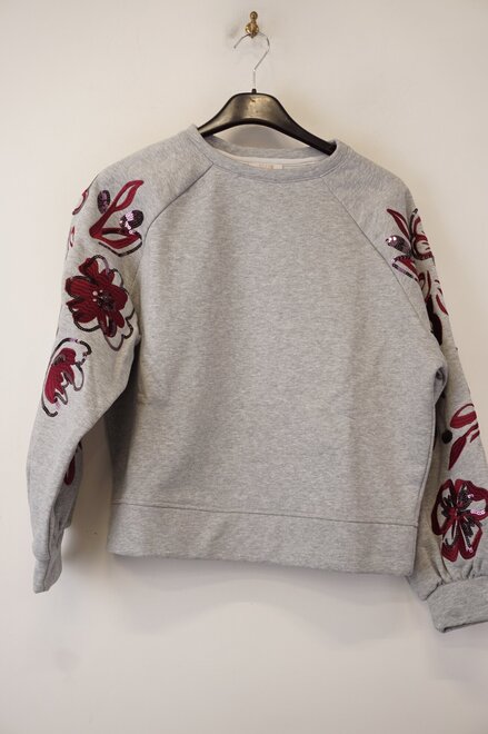 Senso - Pull - Grijs-rood