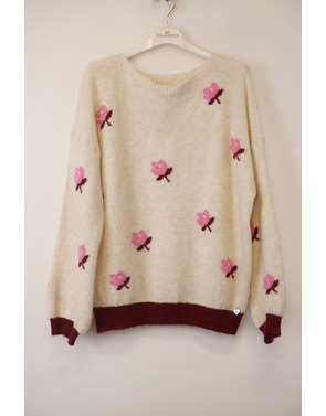 Amelie &amp; Amelie - Pull - Ecru-roze