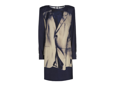 Caroline Biss - Halflang Kleedje - Blauw-beige