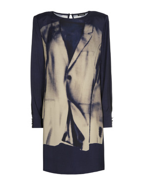 Caroline Biss - Halflang Kleedje - Blauw-beige