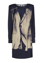 Caroline Biss - Halflang Kleedje - Blauw-beige