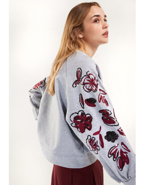Senso - Pull - Grijs-rood