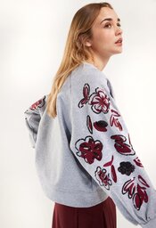 Senso - Pull - Grijs-rood