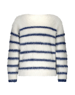 Red Button - Pull - Ecru-blauw