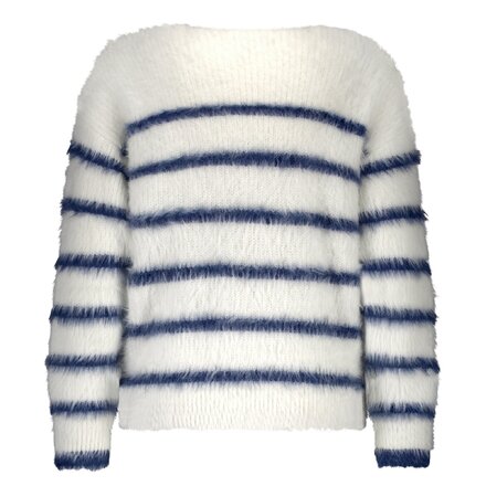 Red Button - Pull - Ecru-blauw