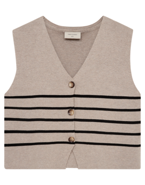 Free/quent - Gilet - Zwart-beige