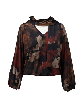 K-design - Blouse - Bruin-bordeaux