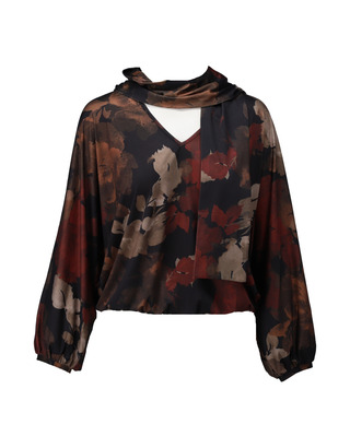 K-design - Blouse - Bruin-bordeaux