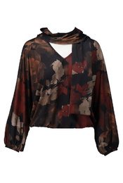 K-design - Blouse - Bruin-bordeaux