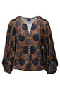 K-design - Blouse - Zwart-bruin