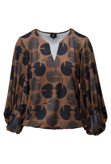 K-design - Blouse - Zwart-bruin