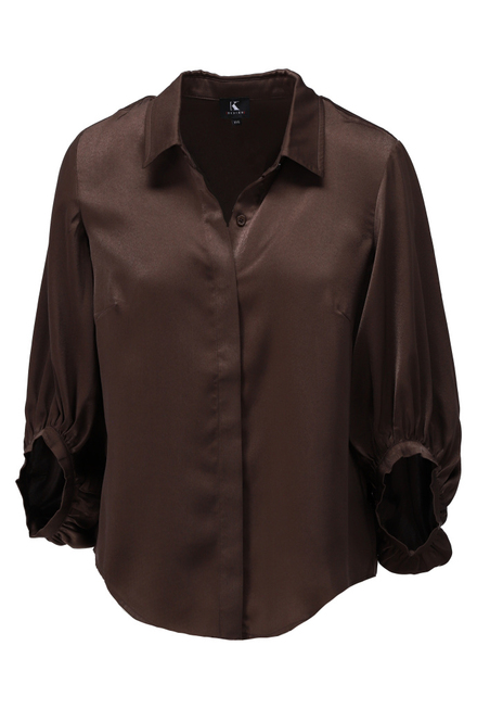 K-design - Blouse - Donker bruin