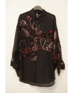Garde-robe - Blouse - Zwart-rood