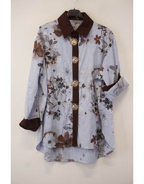 Garde-robe - Blouse - Blauw-bruin