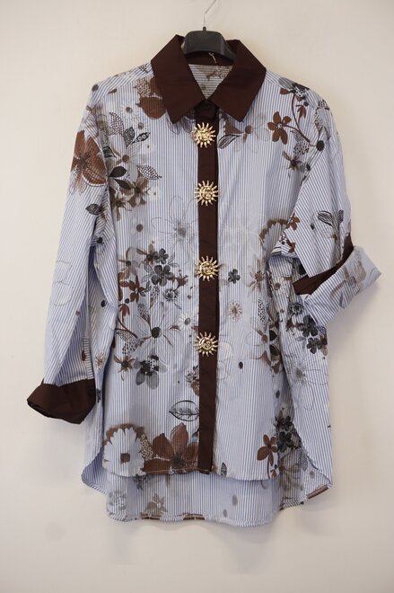 Garde-robe - Blouse - Blauw-bruin