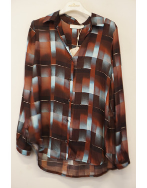 Amelie &amp; Amelie - Blouse - Blauw-bruin