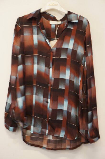 Amelie &amp; Amelie - Blouse - Blauw-bruin