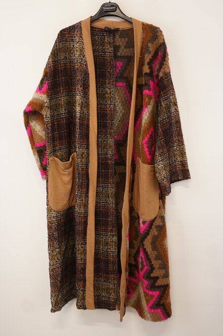 Garde-robe - Mantel - Zwart-bruin