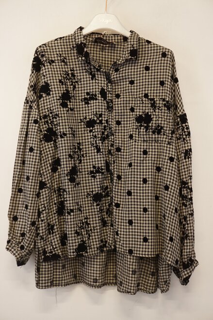 Garde-robe - Blouse - Zwart-beige