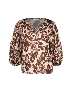 Amelie &amp; Amelie - Blouse - Bruin-ecru
