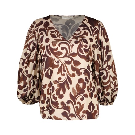Amelie &amp; Amelie - Blouse - Bruin-ecru