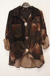 Garde-robe - Blouse - Zwart-bruin
